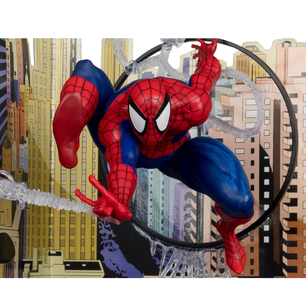 McFarlane Toys - Marvel Spider-Man 1:6th Scale Posed Figure with Scene & Comi...