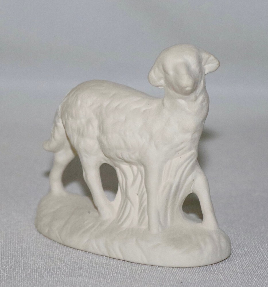 Ceramic Nativity 8” Set Accessory ~ Lamb Standing ~ Ready To Paint
