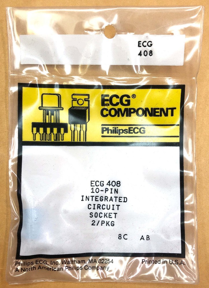 ECG408, 10 Pin Round IC Socket for 10 Pin Can Package ~ (NTE408) 2 Pack