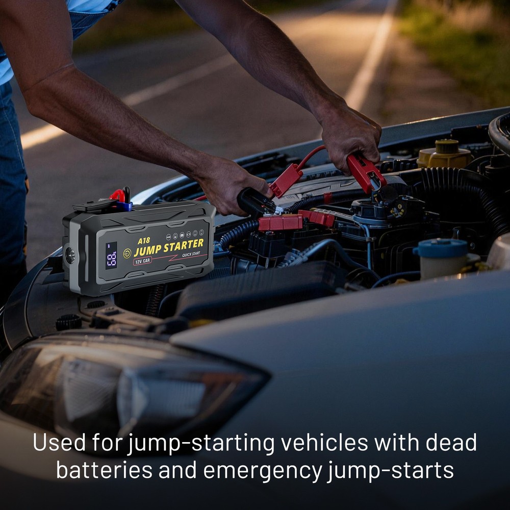 3000A Peak 10000mAh Car Jump Starter Quick Recharge Type-C Input