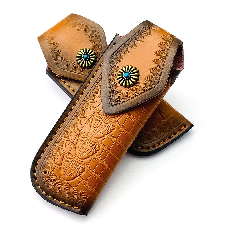 Protect Cover Belt Loop Case Knife Tool Leather Material For Most Folding Knives