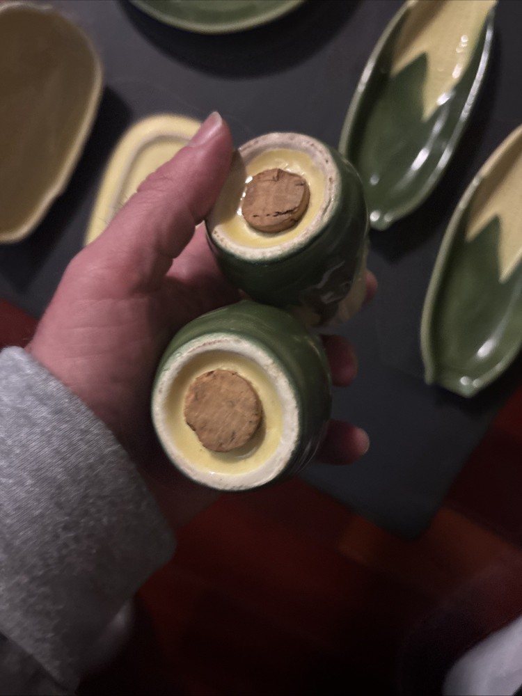 Shawnee Butter Platter Salt Pepper Corn Holders Read Collection