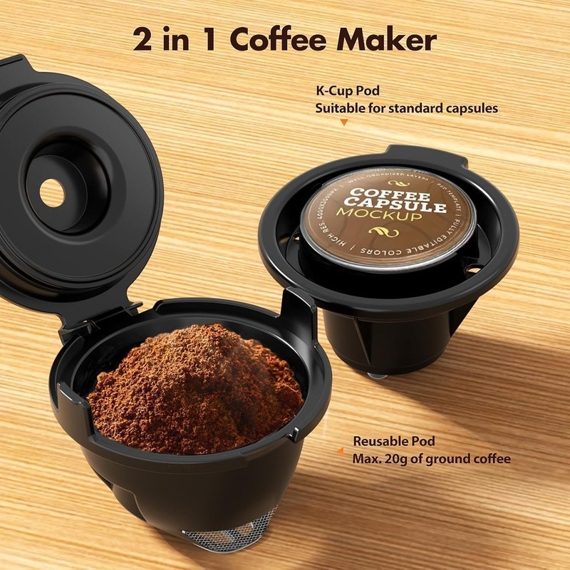 Single Serve Coffee Maker 2 in 1 Pod & Ground Coffee Touchscreen Quick Brew New