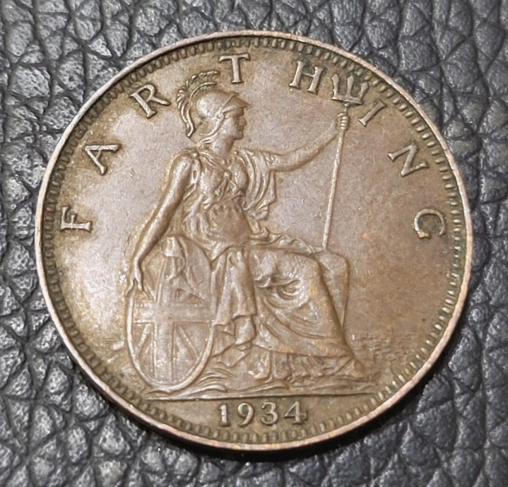 1934 Great Britain Farthing Coin