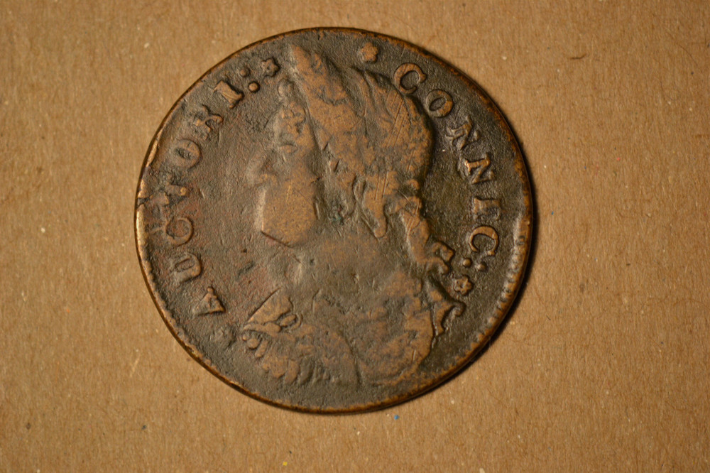 1787 Connecticut Copper. Draped Bust Left. Very Fine