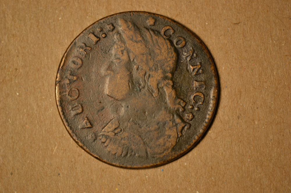 1787 Connecticut Copper. Draped Bust Left. Very Fine