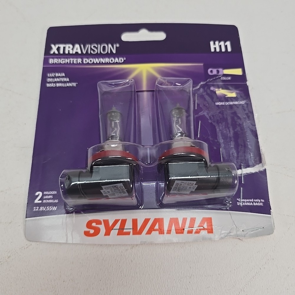 SYLVANIA - H11 XtraVision - Halogen Headlight (2 Bulbs) Packaging Is Damaged