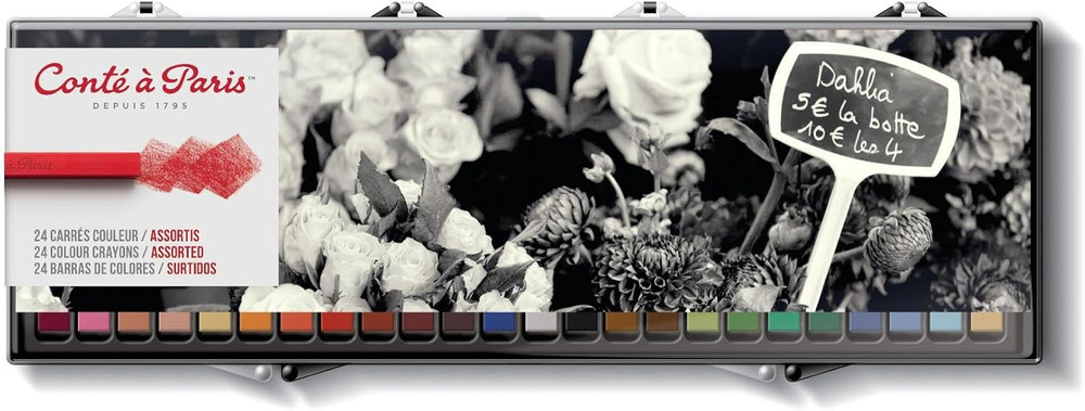 24 Count Assorted Colored Carrés Crayons Set