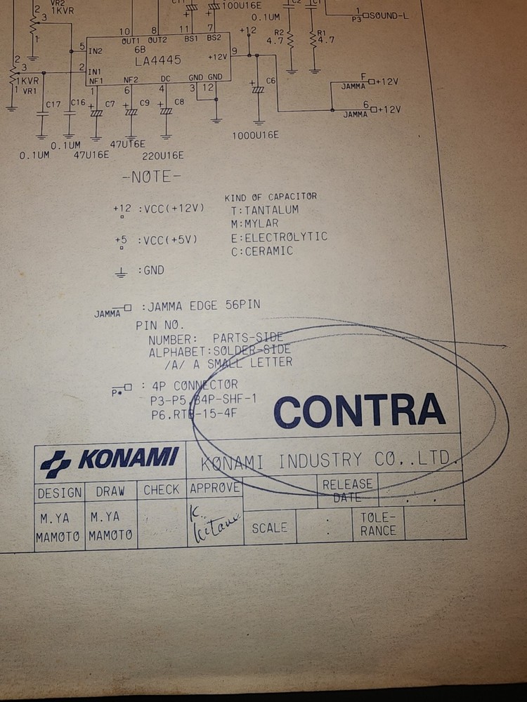 Konami Contra Arcade Schematic