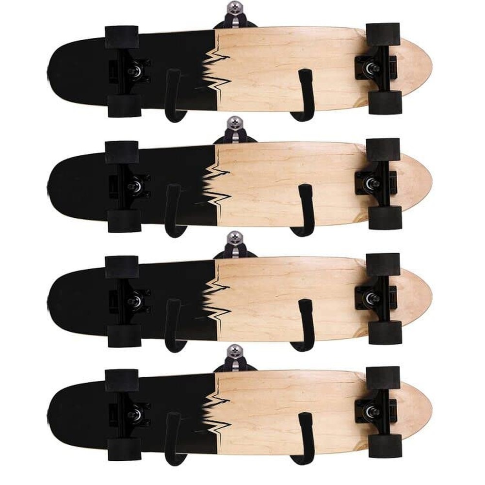Wall Mount Skateboard Rack Holds 4 Boards Longboard Deck Storage Display Hanger