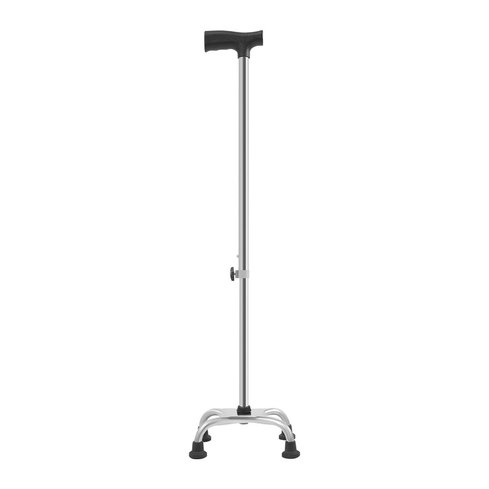 Adjustable Walking Cane Stick Mobility Quad Four Prong Base Small Base Walker