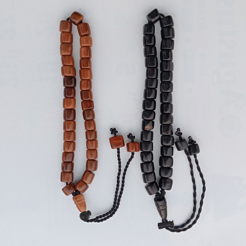 25 Pcs Double Hole Cord Locks with Elastic Cord, Coffee