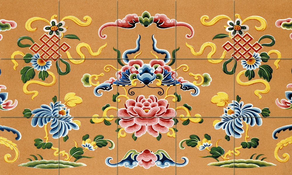 Art Chinese Patterns Colorful Ceramic Mural Backsplash Bath Tile #2500