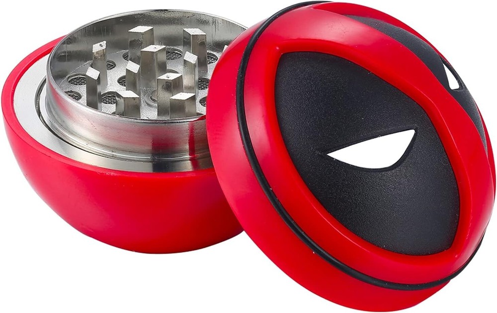Official Marvel Deadpool Herb Grinder With BONUS Scraper 3 Piece 2.2" Gift Boxed