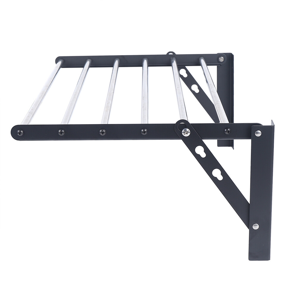 Folding Laundry Drying Rack Wall-mount Foldable Clothes Dryer Hanger Storage