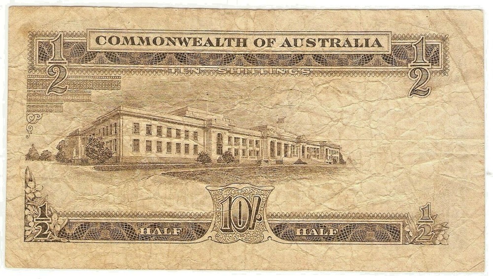 1954 AUSTRALIA Note 10 SHILLINGS - CURRENCY -