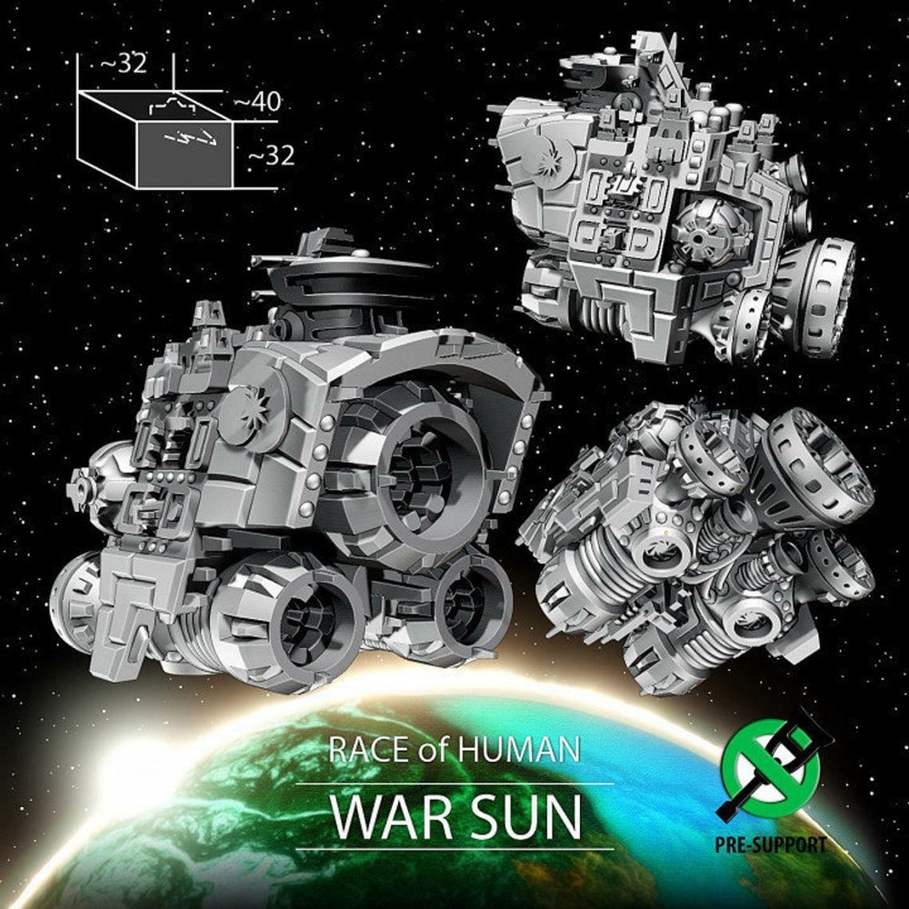 Human War Sun - Twilight Imperium | Fleetscale | Starfinder | Billion Suns