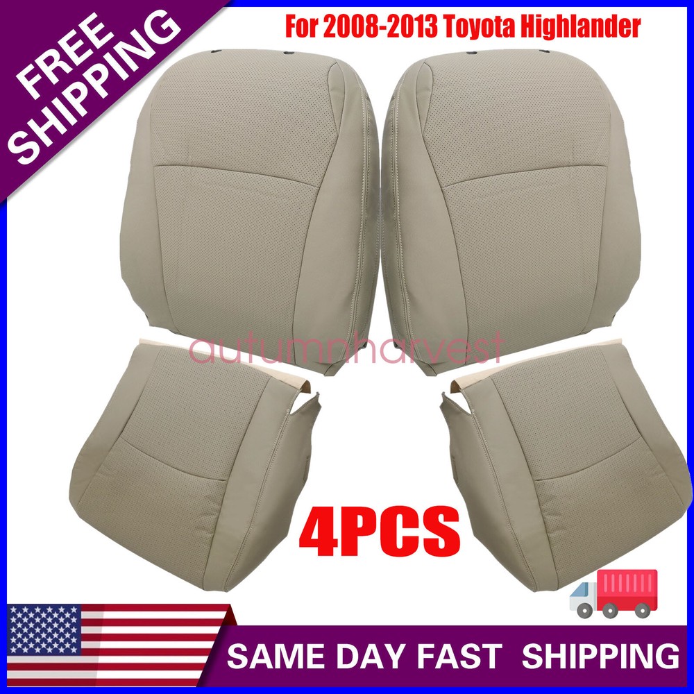 For 2004-2013 Toyota Highlander Front Bottom&Top Replacement Cover Leather Tan