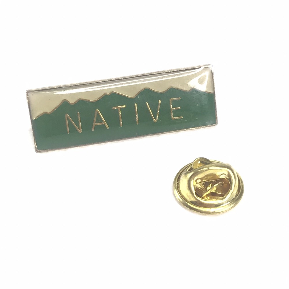 NATIVE Rectangle 1 3/8" Vintage Lapel Pin Pinback Buttons
