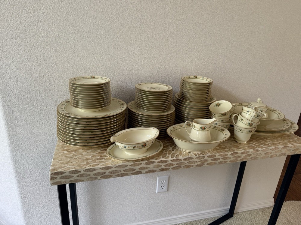 Noritake (Normandy Pattern) 12 Place Settings. 91 Pieces In Total