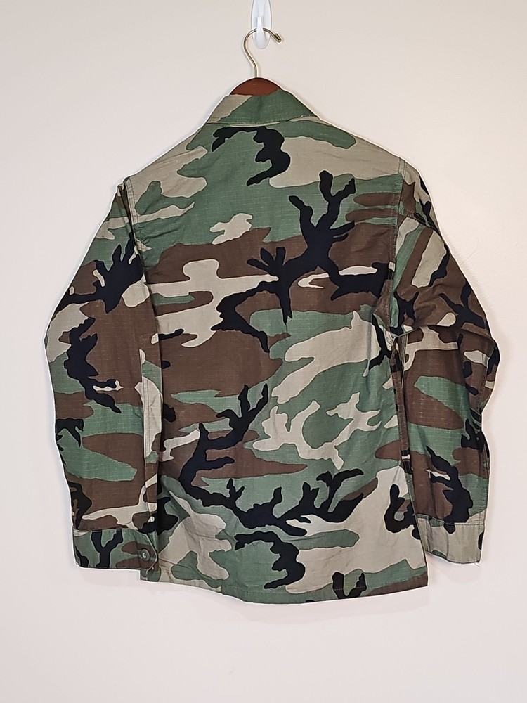 Army Jacket Female Size Extra Small Camouflage Long Sleeve Multiple Pockets