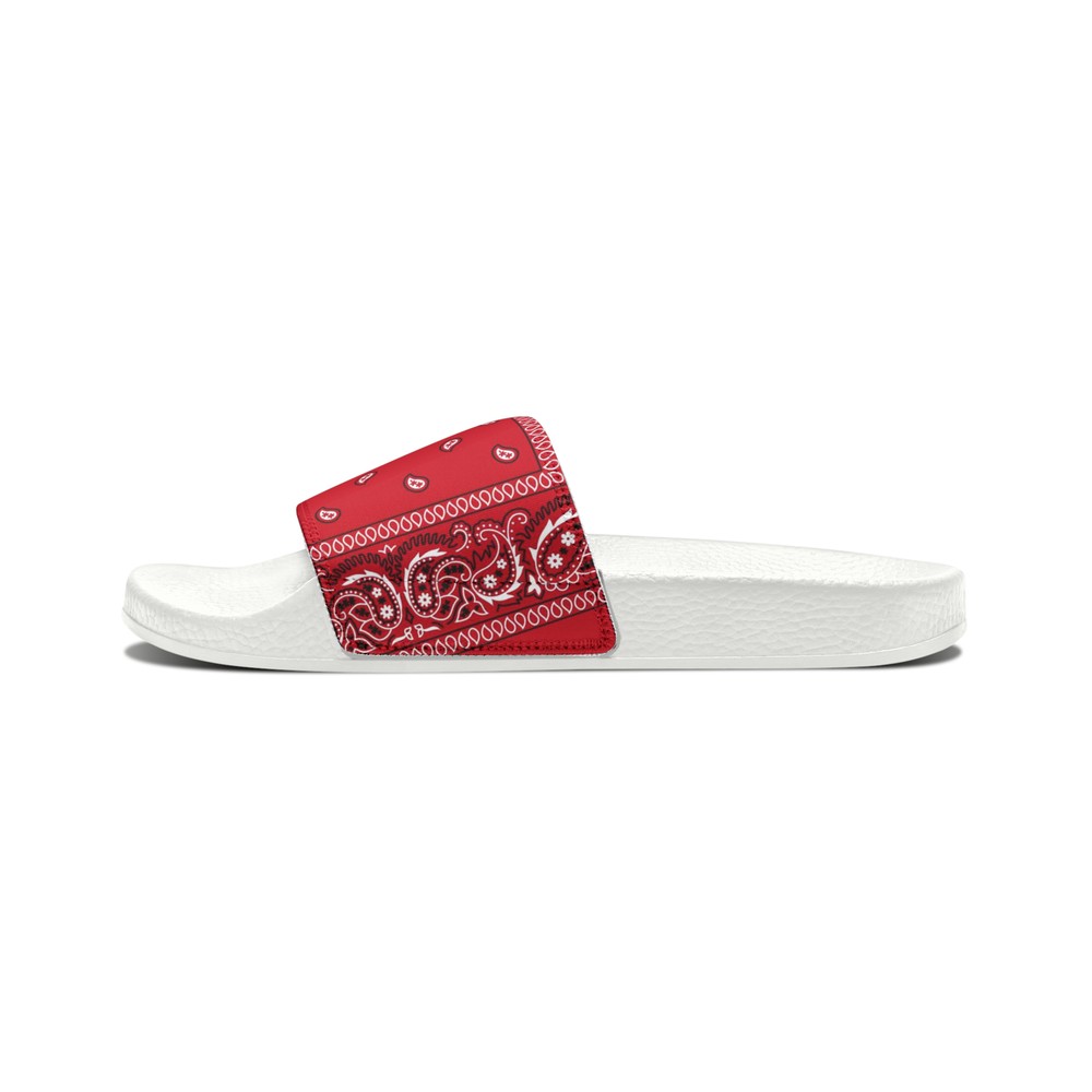 Men's Red Bandana Slides