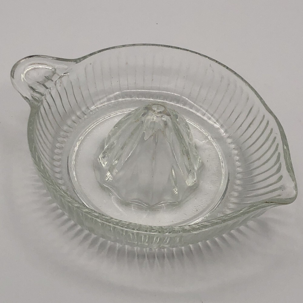 Juicer Large Clear Ribbed Depression Glass