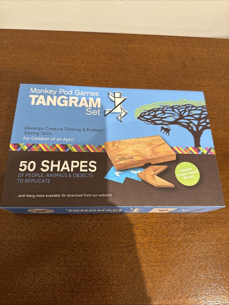 New Monkey Pod Games Tangram Set 50 Shapes Creative Thinking Problem Solving