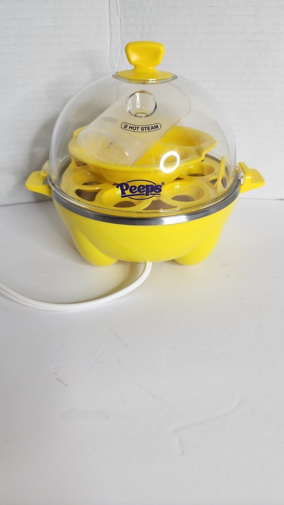 PEEPS DASH Rapid Egg Cooker: 7 Egg Capacity Poach Cup , Pin Cup Yellow, !