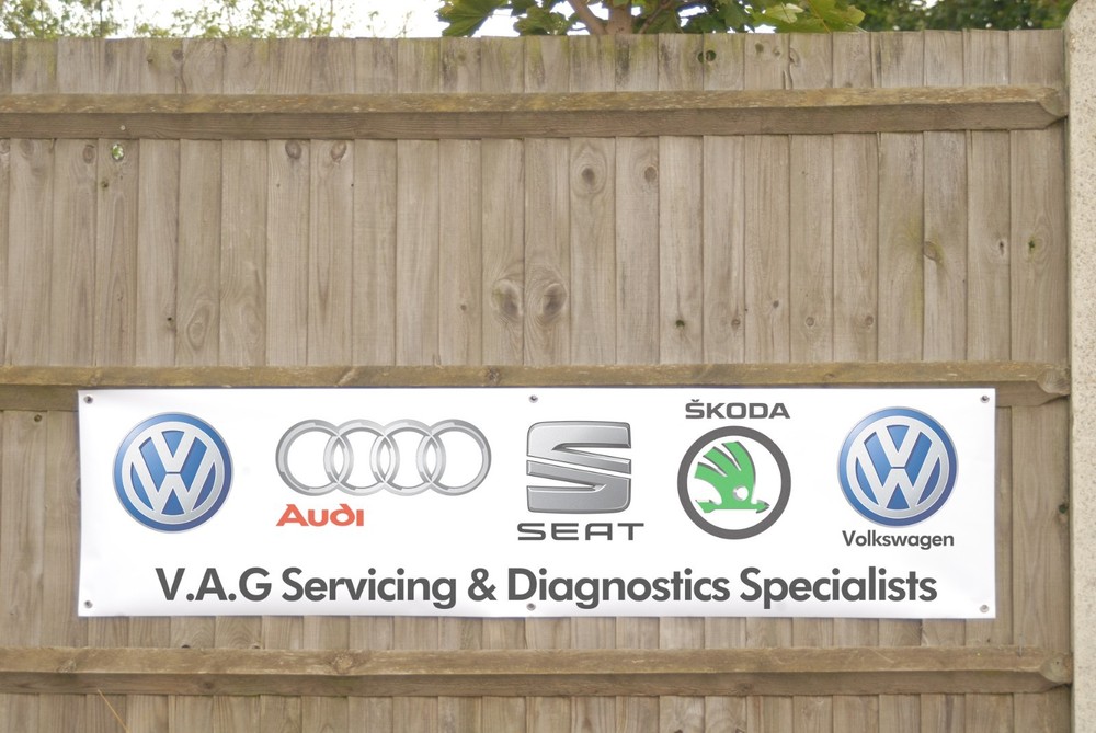 VW Audi Servicing Banner VAG Diagnostics Garage Workshop Wall Display LARGE size