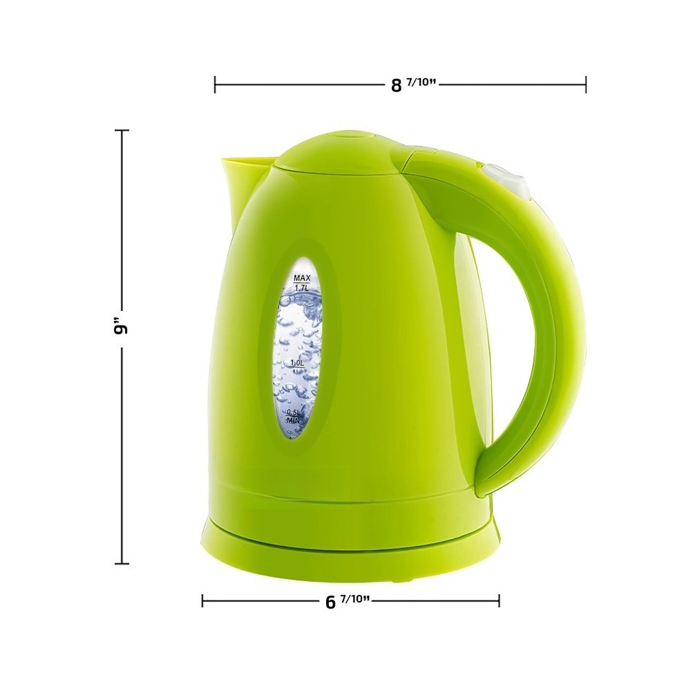 Electric Plastic Kettle - 1.7 Liters - Green