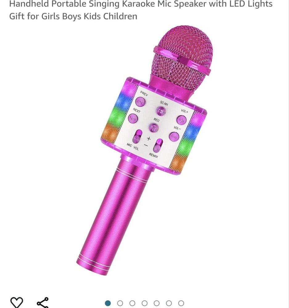 Karaoke Microphone for Kids, Wireless Bluetooth Handheld Portable Singing...