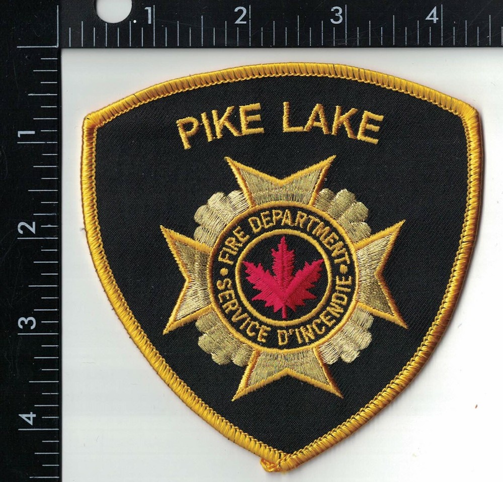 Pike Lake Fire Dept. gold Canada Firefighter Patch