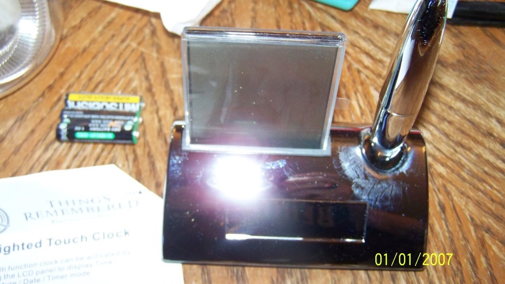 Things Remembered Lighted Touch Multi Function Clock. TimeTemperatureDateTimer