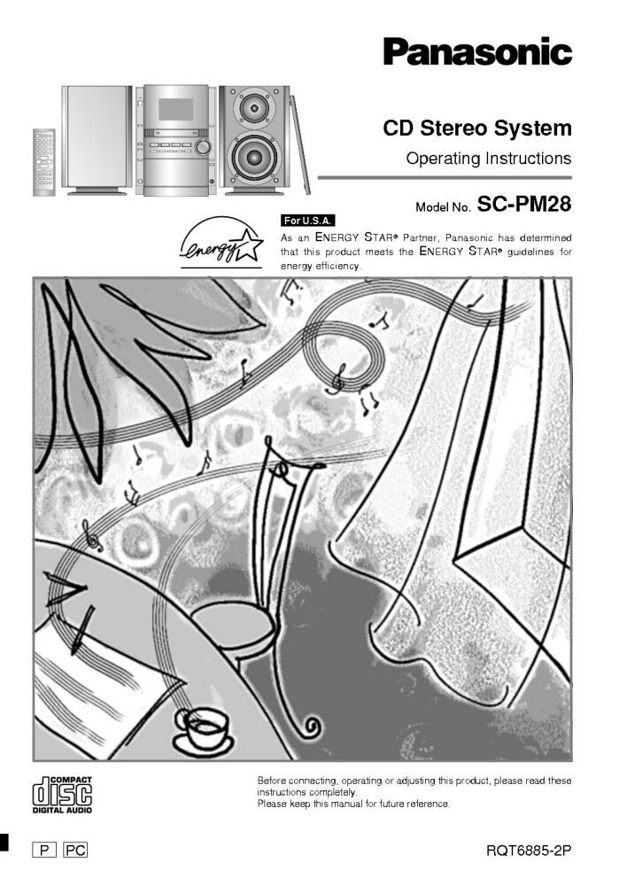 Panasonic SC-PM28 CD Stereo System Owners Instruction Manual