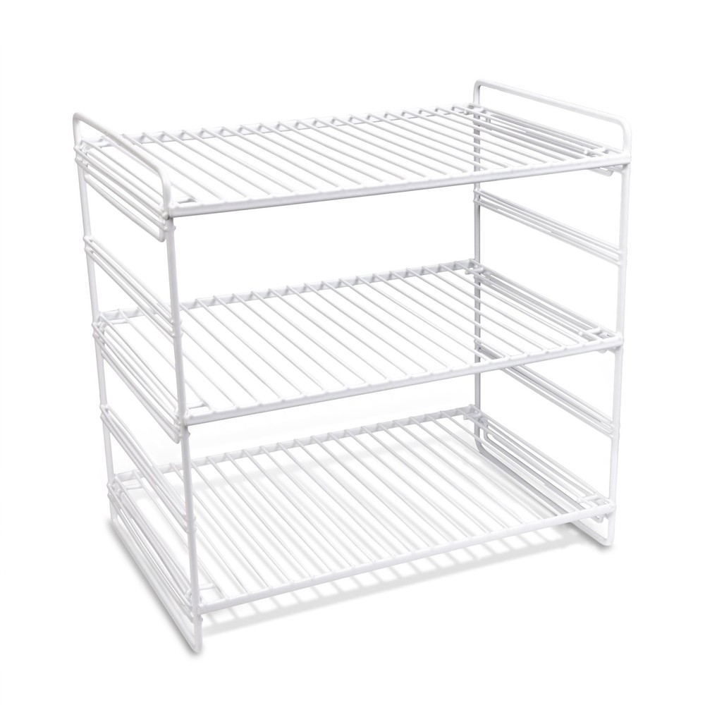 3-Tier Adjustable Shelf Organizer, Kitchen Counter Storage Rack for Pantry