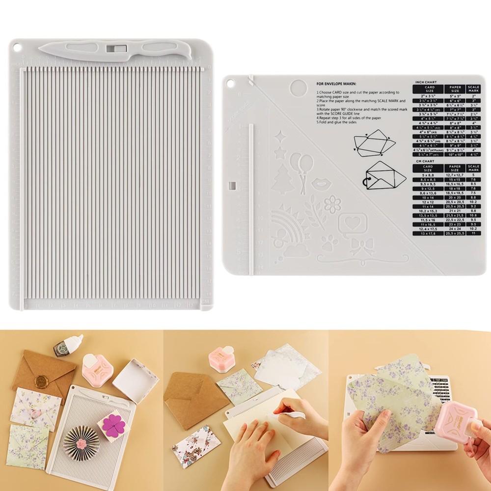 Briartw Craft Mini Scoring Board & Bone Folder Set Score and Fold Tool Multi-...