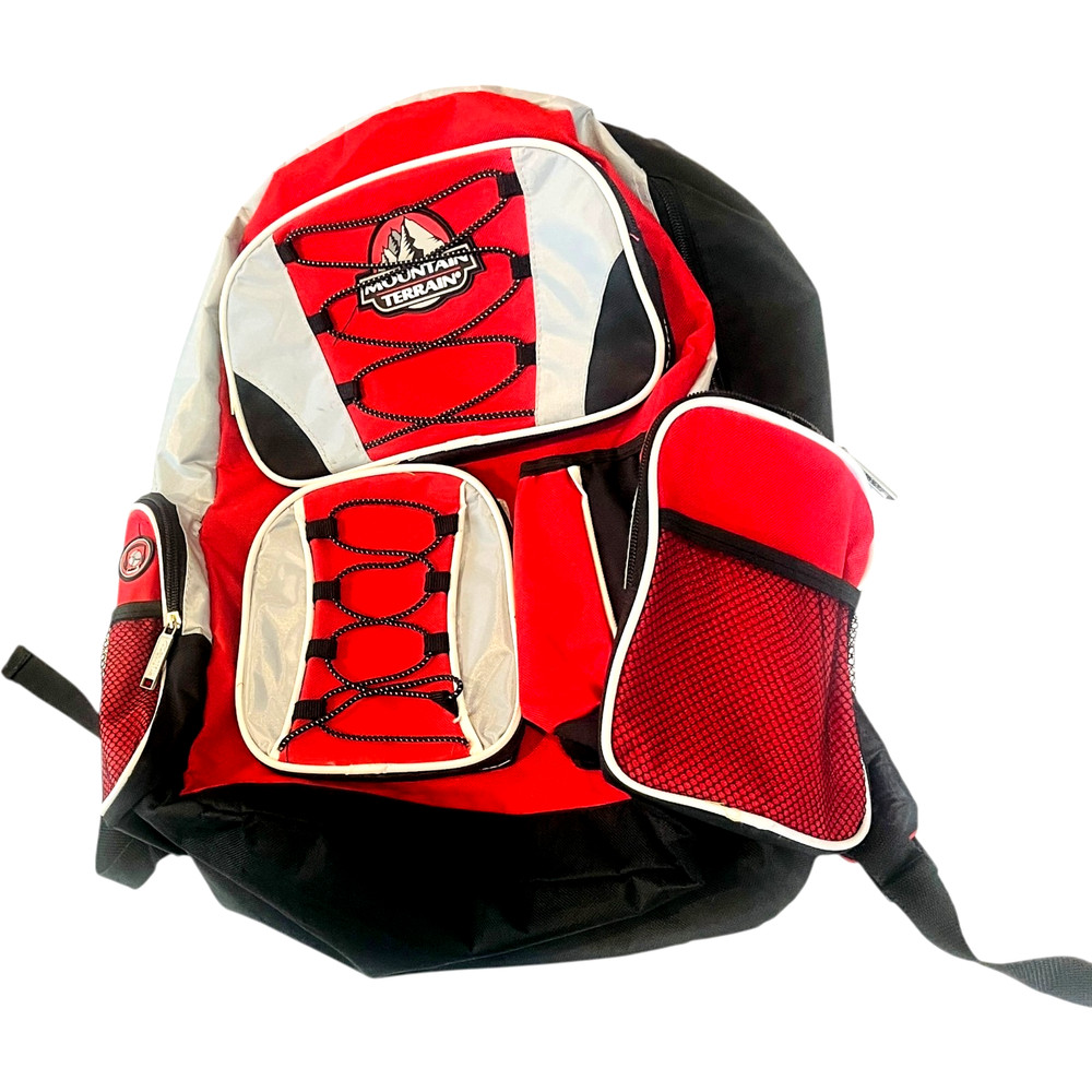 Mountain Terrain Backpack Red and Black Multi Pocket Back Pack
