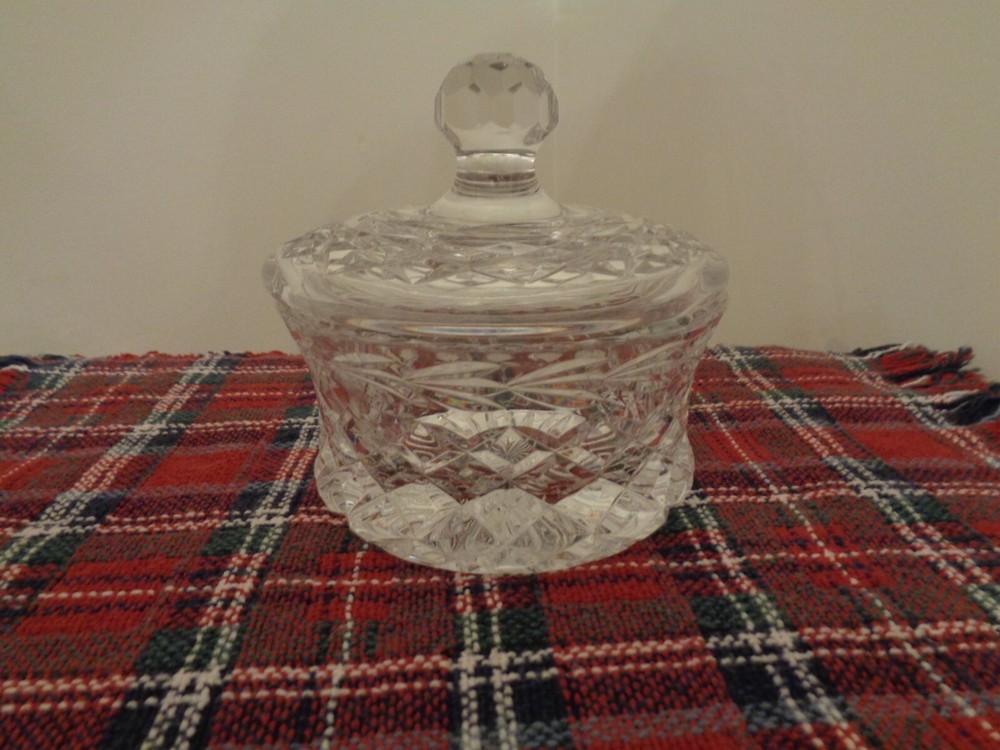 Tyrone Crystal Biscuit Barrel Candy Jar With Lid