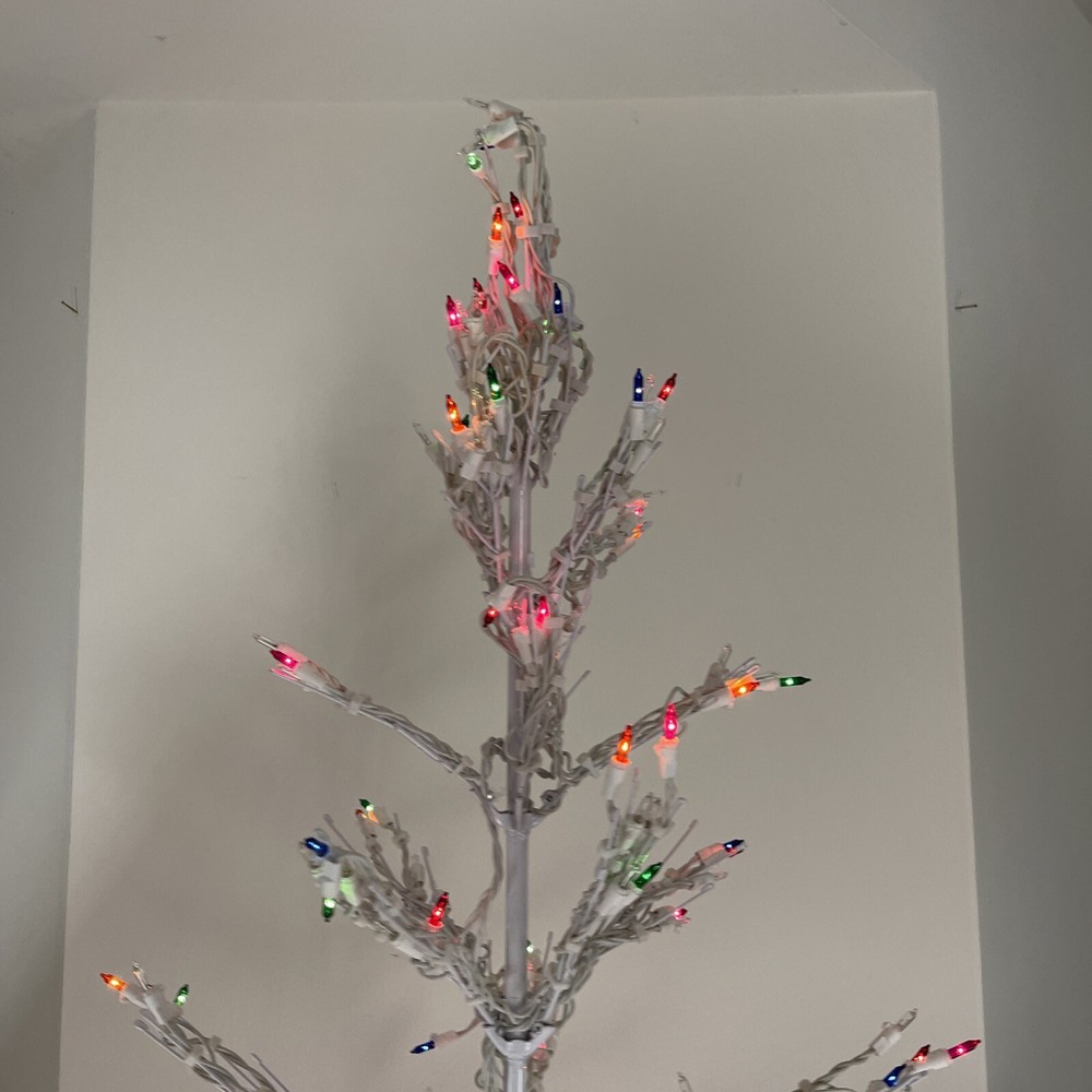 7´ Ft Tall Shimmering Christmas Tree white