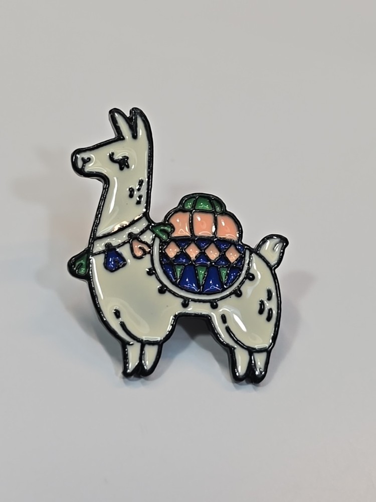 Llama Lapel Pin Multi-Color Saddle