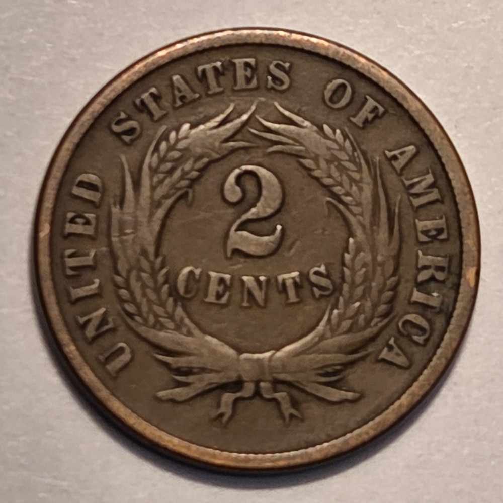 #13 Nicer Low Mintage 1865 Two Cent Piece