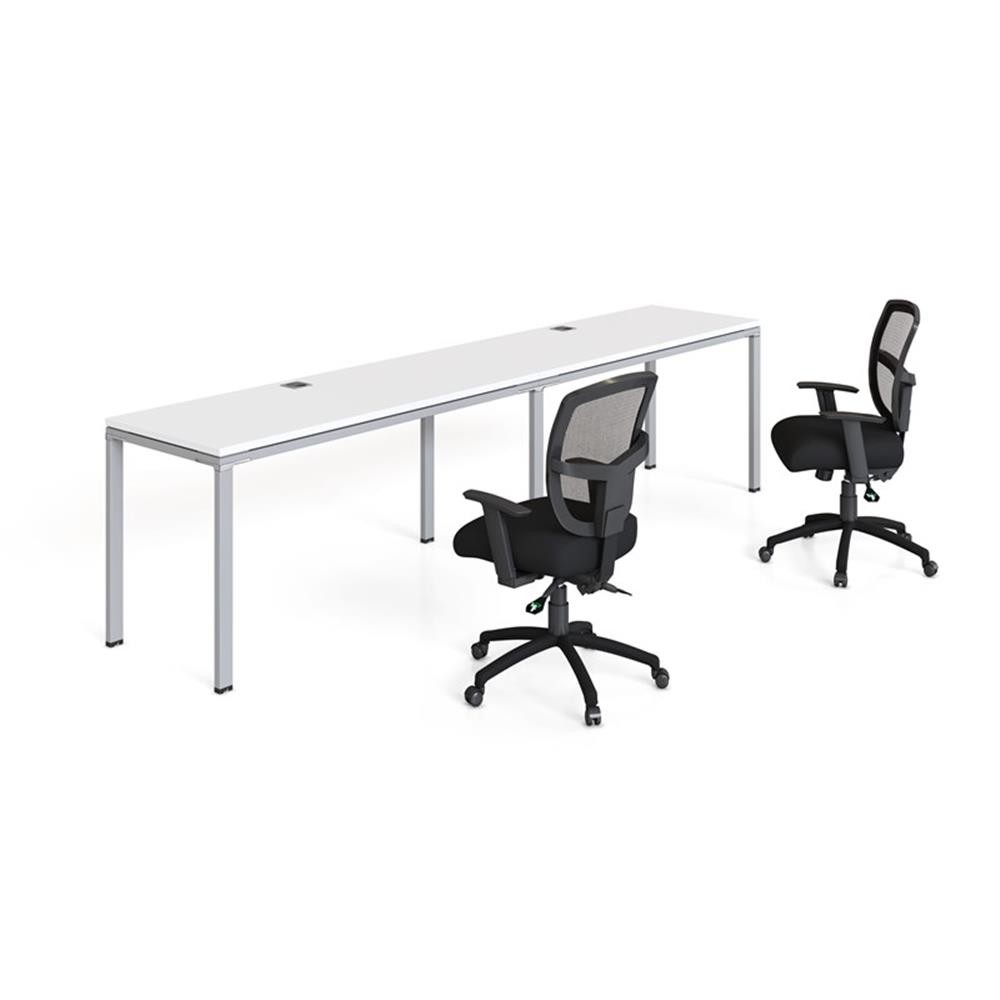 Scranton & Co Engineered Wood Side by Side Double Desks in White