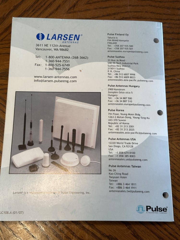 Pulse Larsen Antenna SourceBook Volume 8 2007 Reference Guide