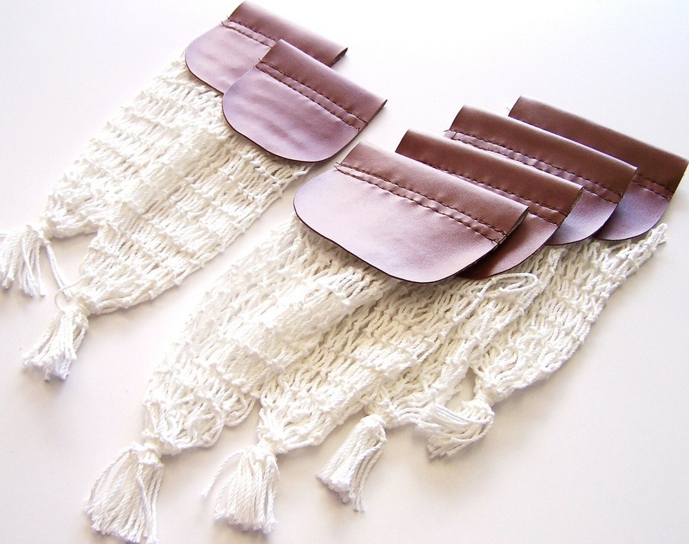 Replacement Pool Snooker Billiard Table Pockets (Brown Leatherette Net Set)