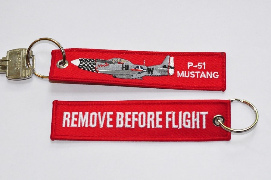 P-51 Mustang embroidered keychain