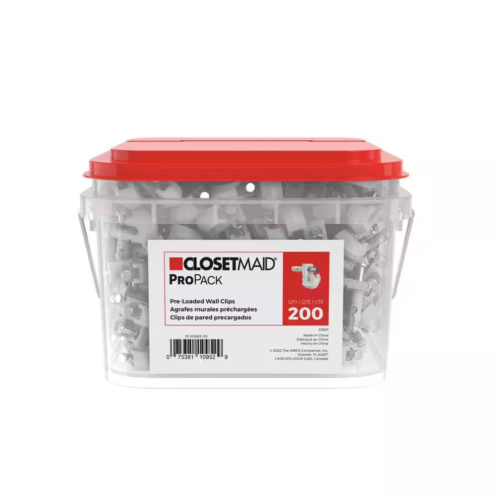 Propack Pre-Loaded Back Wall Clips (200-Piece)
