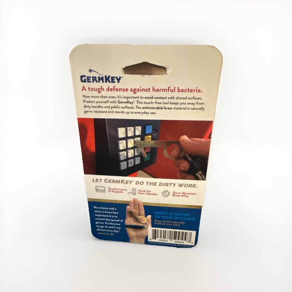 Germ Key - Solid Brass Antimicrobial GermKey - Touch Tool - New