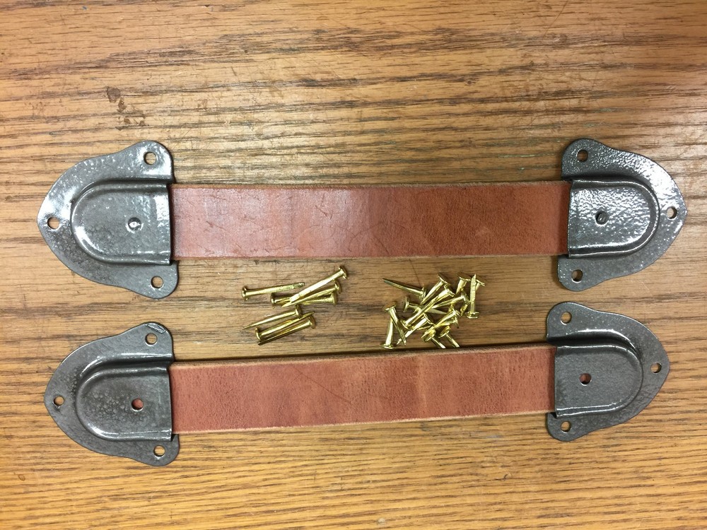 Trunk Hardware-Leather Handle Kits-Trunks & Chests-Bronze Color End Caps -T