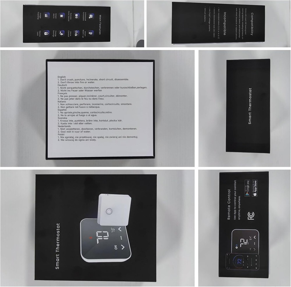 EdgeAnt White Smart Thermostat C-Wire Required Programmable Alexa & Google